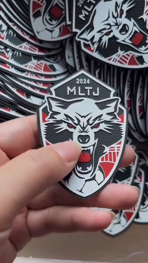 Double Layer Silicone Logo Patches With Base